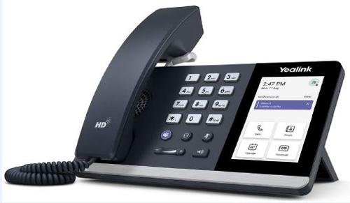 MP54 VoIP Teams telephone, Android 9, 2 x Gigabit Ethernet, PoE required, AC optional, 4" touch LCD, optional Bluetooth and Wi-Fi.