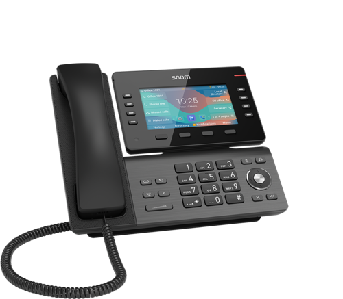 Snom D862 SIP Phone, 8 SIP accounts, 5" color LCD (1280x720), 8 paperless PFK, GigE. 1xUSB.