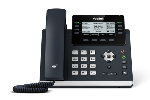 Yealink T43U VoIP SIP telephone, 2 x Gigabit Ethernet, 12 x line keys, PoE required, AC optional