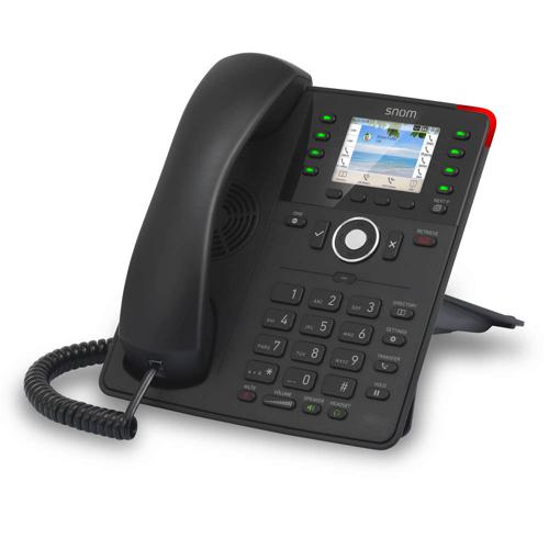D735 VoIP SIP telephone, 2 x Gigabit Ethernet, 32 x line keys (4 pages of 8 keys), PoE required, AC optional, 2.7 inch colour TFT LCD, HD audio.