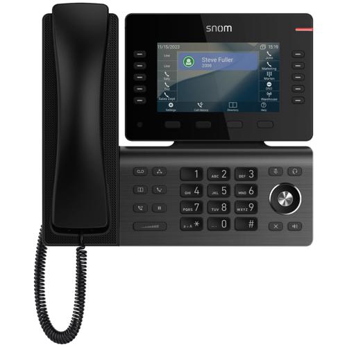 Snom D865 SIP Phone, 12 SIP, 5" color LCD (1280x720), 10 paperless PFK, WiFi/ Bluetooth/ GigE/ 2x USB.